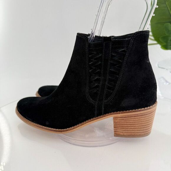 Paul Green Vienna Womens Size 8.5 Shoes Black Suede Ankle Bootie Side Zipper - Picture 5 of 16